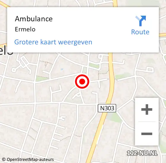 Locatie op kaart van de 112 melding: Ambulance Ermelo op 13 december 2019 16:27
