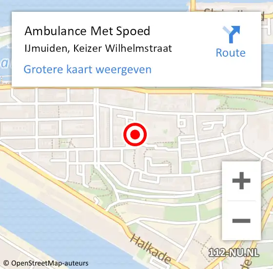 Locatie op kaart van de 112 melding: Ambulance Met Spoed Naar IJmuiden, Keizer Wilhelmstraat op 13 december 2019 16:28