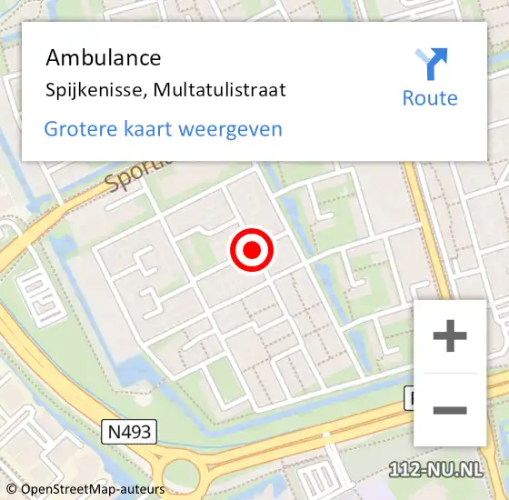 Locatie op kaart van de 112 melding: Ambulance Spijkenisse, Multatulistraat op 13 december 2019 21:24
