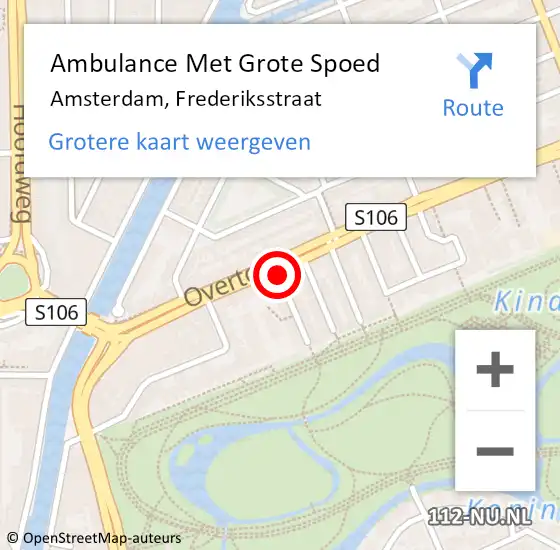 Locatie op kaart van de 112 melding: Ambulance Met Grote Spoed Naar Amsterdam, Frederiksstraat op 13 december 2019 21:34