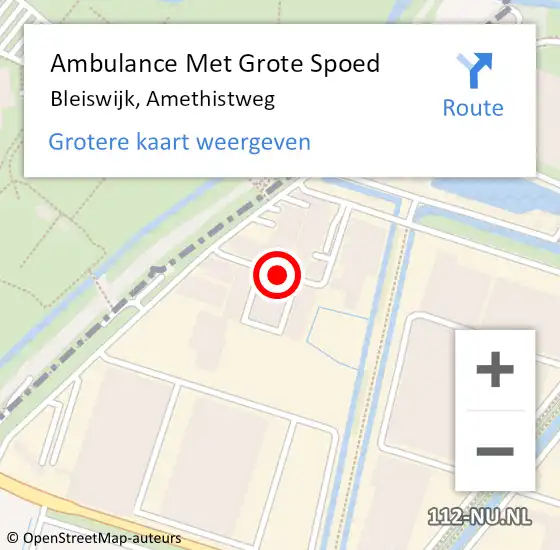 Locatie op kaart van de 112 melding: Ambulance Met Grote Spoed Naar Bleiswijk, Amethistweg op 13 december 2019 22:55