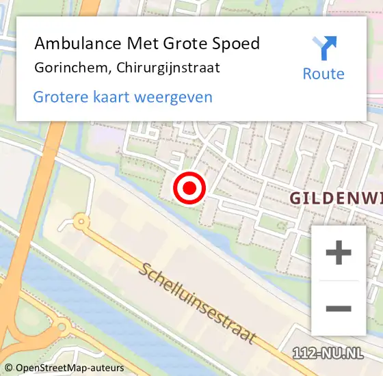 Locatie op kaart van de 112 melding: Ambulance Met Grote Spoed Naar Gorinchem, Chirurgijnstraat op 13 december 2019 23:00