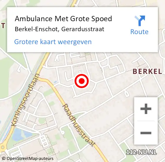 Locatie op kaart van de 112 melding: Ambulance Met Grote Spoed Naar Berkel-Enschot, Gerardusstraat op 14 december 2019 06:35