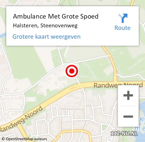 Locatie op kaart van de 112 melding: Ambulance Met Grote Spoed Naar Halsteren, Steenovenweg op 14 december 2019 13:11