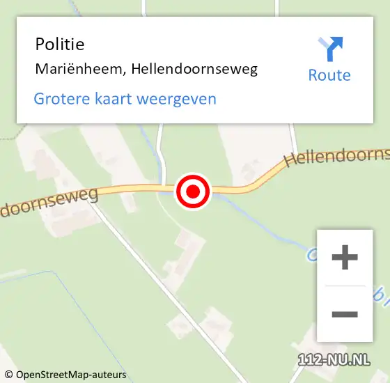 Locatie op kaart van de 112 melding: Politie Mariënheem, Hellendoornseweg op 14 december 2019 19:00