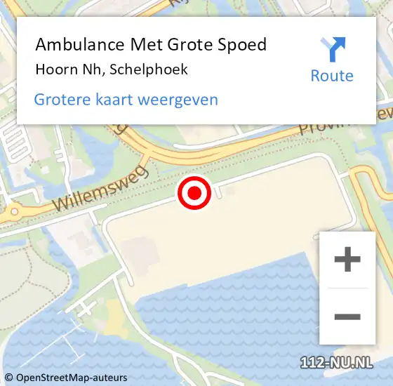 Locatie op kaart van de 112 melding: Ambulance Met Grote Spoed Naar Hoorn Nh, Schelphoek op 15 december 2019 01:47