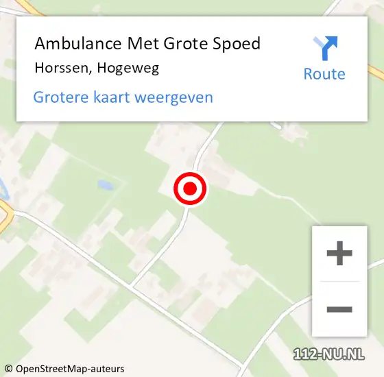 Locatie op kaart van de 112 melding: Ambulance Met Grote Spoed Naar Horssen, Hogeweg op 15 december 2019 11:30