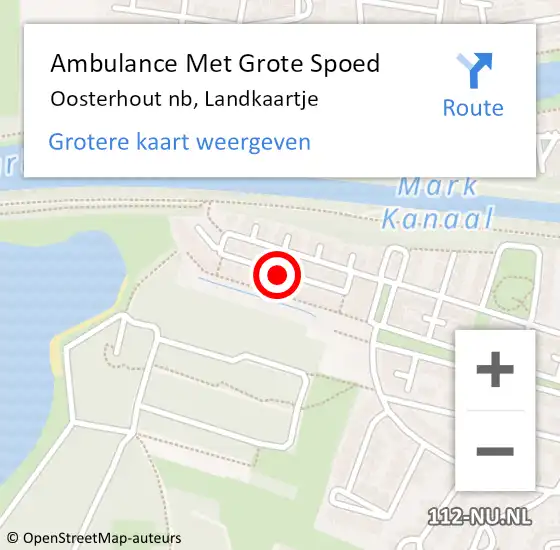 Locatie op kaart van de 112 melding: Ambulance Met Grote Spoed Naar Oosterhout nb, Landkaartje op 15 december 2019 16:56