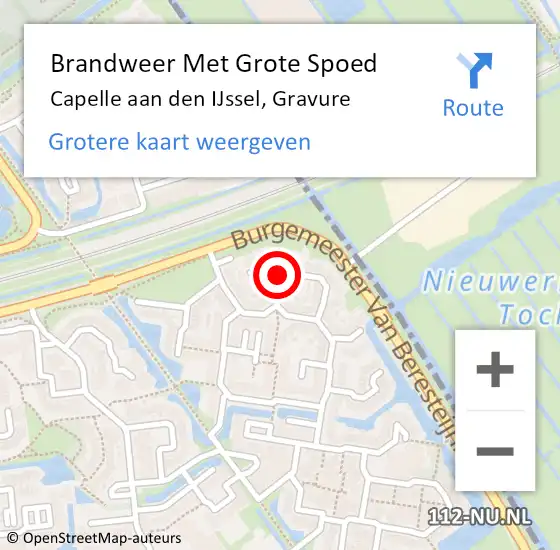 Locatie op kaart van de 112 melding: Brandweer Met Grote Spoed Naar Capelle aan den IJssel, Gravure op 15 december 2019 17:08