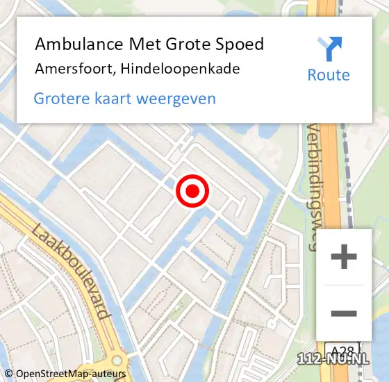 Locatie op kaart van de 112 melding: Ambulance Met Grote Spoed Naar Amersfoort, Hindeloopenkade op 15 december 2019 21:17