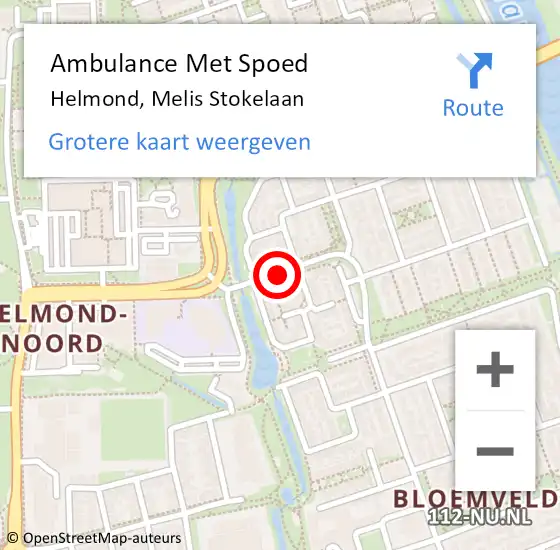 Locatie op kaart van de 112 melding: Ambulance Met Spoed Naar Helmond, Melis Stokelaan op 16 december 2019 11:30