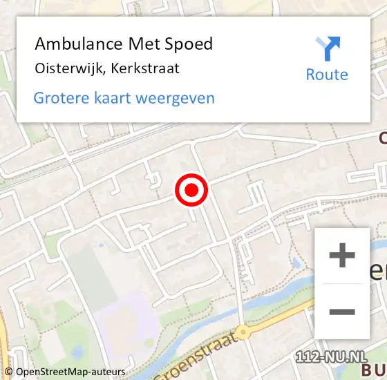 Locatie op kaart van de 112 melding: Ambulance Met Spoed Naar Oisterwijk, Kerkstraat op 17 december 2019 09:14