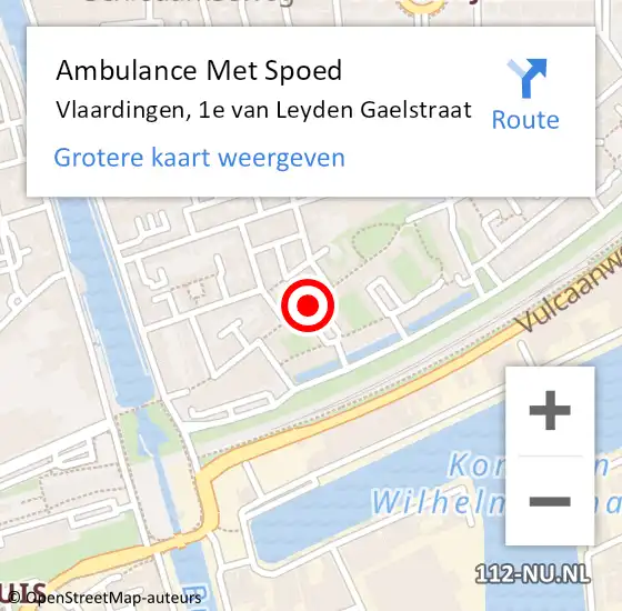 Locatie op kaart van de 112 melding: Ambulance Met Spoed Naar Vlaardingen, 1e van Leyden Gaelstraat op 17 december 2019 18:00