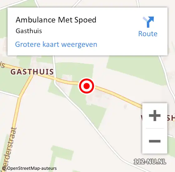 Locatie op kaart van de 112 melding: Ambulance Met Spoed Naar Gasthuis op 17 december 2019 18:27