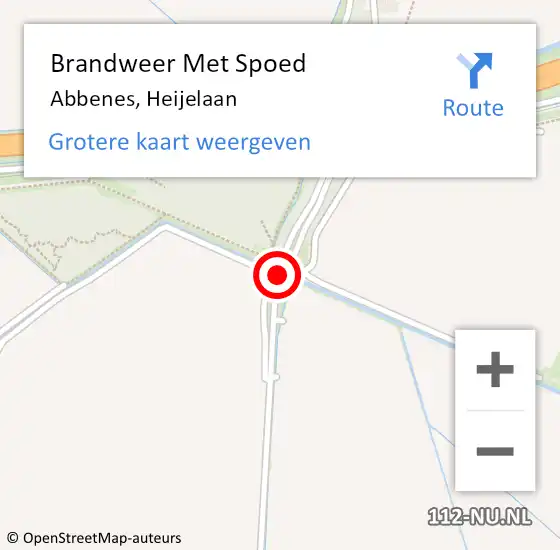 Locatie op kaart van de 112 melding: Brandweer Met Spoed Naar Abbenes, Heijelaan op 17 december 2019 19:39
