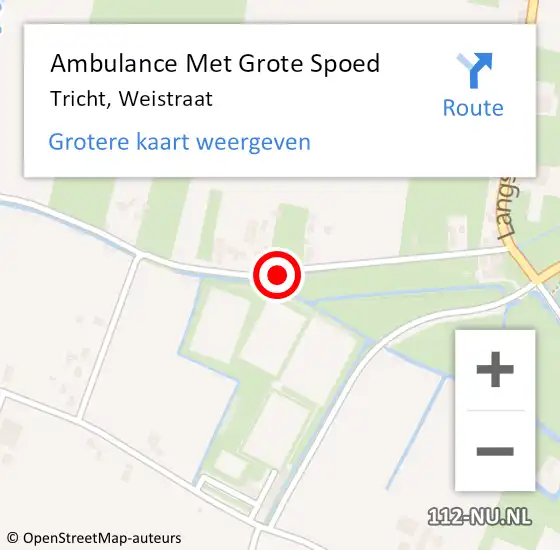 Locatie op kaart van de 112 melding: Ambulance Met Grote Spoed Naar Tricht, Weistraat op 18 december 2019 05:21