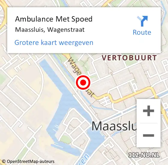 Locatie op kaart van de 112 melding: Ambulance Met Spoed Naar Maassluis, Wagenstraat op 18 december 2019 10:16