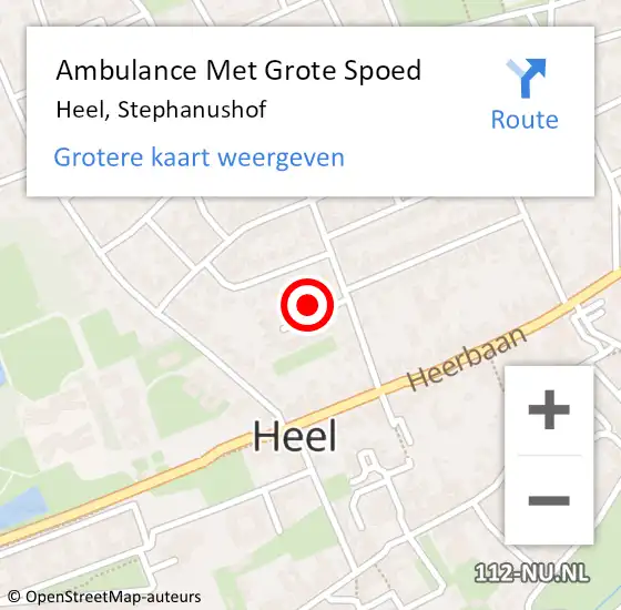 Locatie op kaart van de 112 melding: Ambulance Met Grote Spoed Naar Heel, Stephanushof op 18 december 2019 11:55