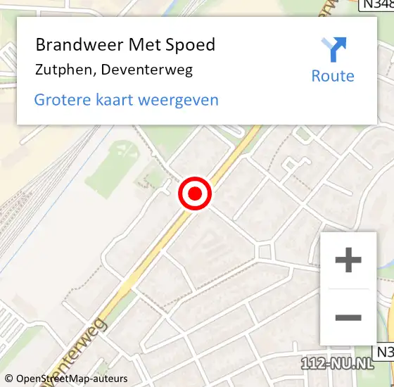 Locatie op kaart van de 112 melding: Brandweer Met Spoed Naar Zutphen, Deventerweg op 18 december 2019 12:49
