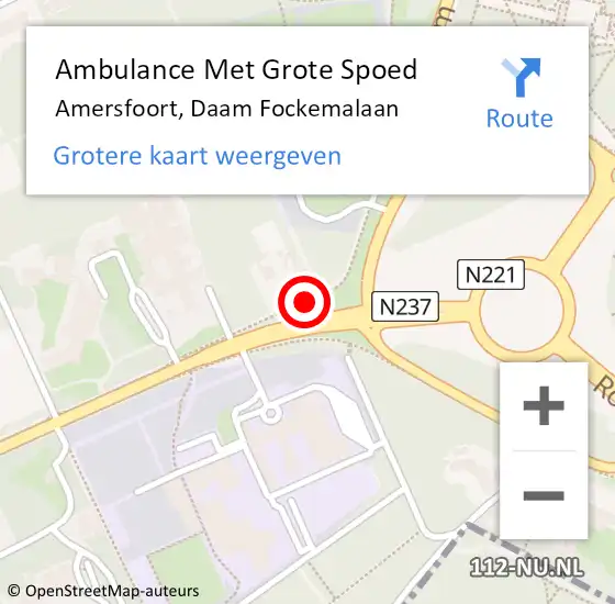 Locatie op kaart van de 112 melding: Ambulance Met Grote Spoed Naar Amersfoort, Daam Fockemalaan op 18 december 2019 16:05