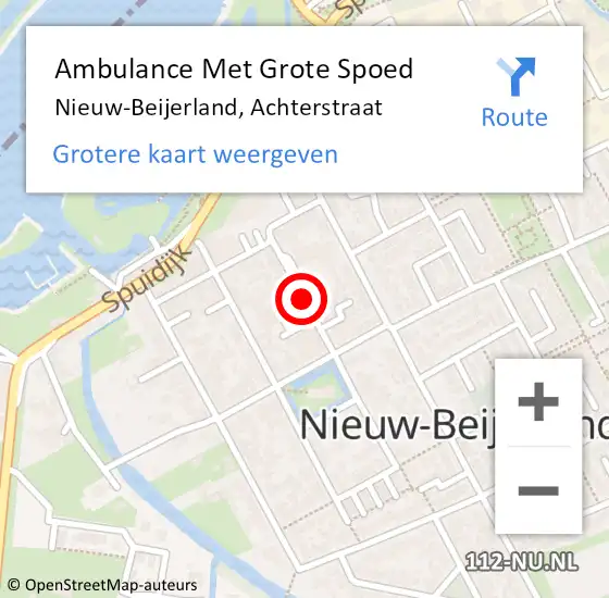 Locatie op kaart van de 112 melding: Ambulance Met Grote Spoed Naar Nieuw-Beijerland, Achterstraat op 18 december 2019 19:12
