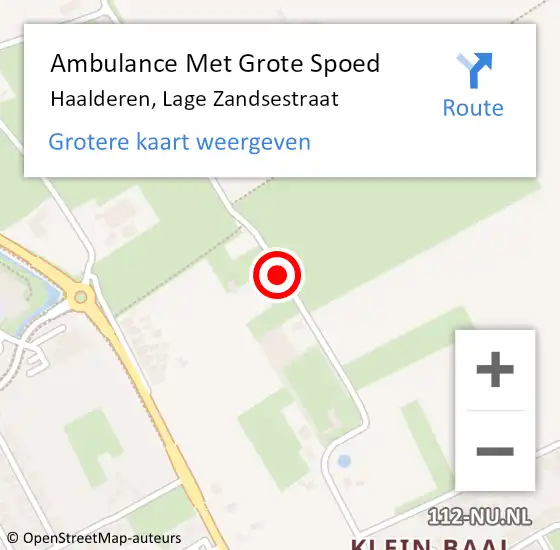 Locatie op kaart van de 112 melding: Ambulance Met Grote Spoed Naar Haalderen, Lage Zandsestraat op 19 december 2019 07:44