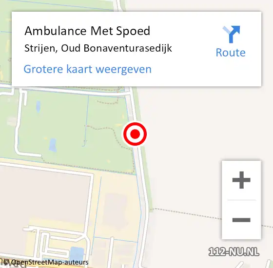 Locatie op kaart van de 112 melding: Ambulance Met Spoed Naar Strijen, Oud Bonaventurasedijk op 20 december 2019 03:17