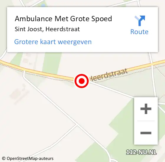 Locatie op kaart van de 112 melding: Ambulance Met Grote Spoed Naar Sint Joost, Heerdstraat op 20 december 2019 08:33