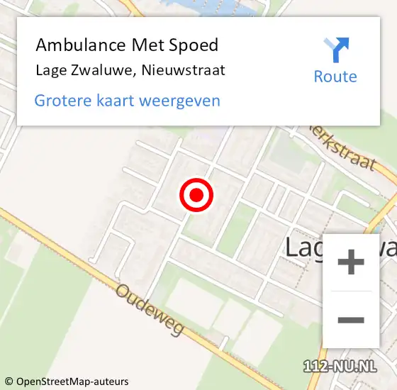 Locatie op kaart van de 112 melding: Ambulance Met Spoed Naar Lage Zwaluwe, Nieuwstraat op 20 december 2019 12:08