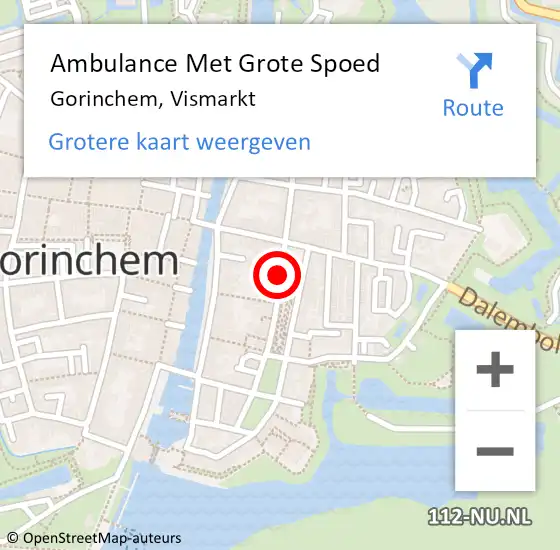 Locatie op kaart van de 112 melding: Ambulance Met Grote Spoed Naar Gorinchem, Vismarkt op 20 december 2019 17:49