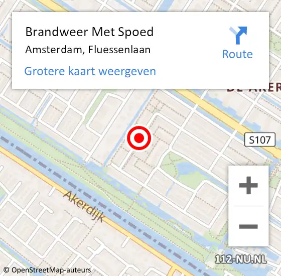 Locatie op kaart van de 112 melding: Brandweer Met Spoed Naar Amsterdam, Fluessenlaan op 20 december 2019 20:59