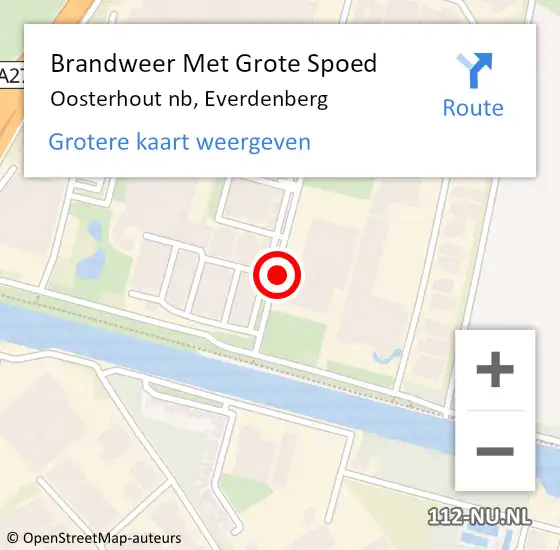 Locatie op kaart van de 112 melding: Brandweer Met Grote Spoed Naar Oosterhout nb, Everdenberg op 20 december 2019 22:11