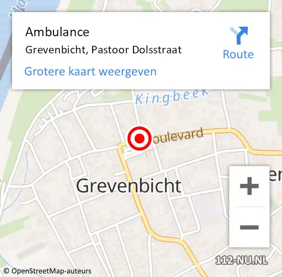 Locatie op kaart van de 112 melding: Ambulance Grevenbicht, Pastoor Dolsstraat op 23 april 2014 15:13