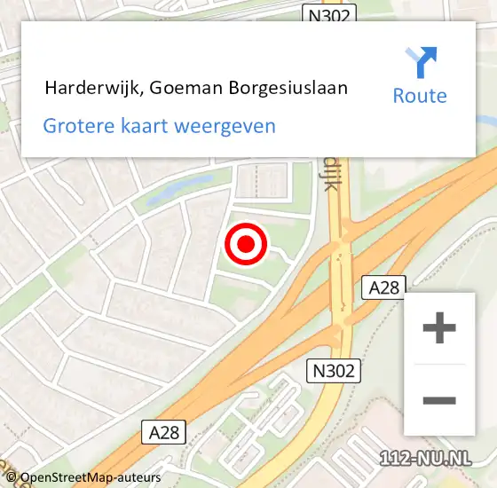 Locatie op kaart van de 112 melding:  Harderwijk, Goeman Borgesiuslaan op 21 december 2019 17:54