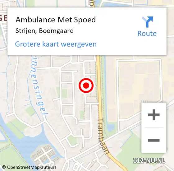 Locatie op kaart van de 112 melding: Ambulance Met Spoed Naar Strijen, Boomgaard op 22 december 2019 00:54