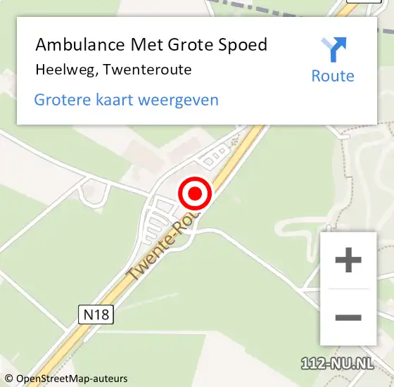 Locatie op kaart van de 112 melding: Ambulance Met Grote Spoed Naar Heelweg, Twenteroute op 23 april 2014 19:00