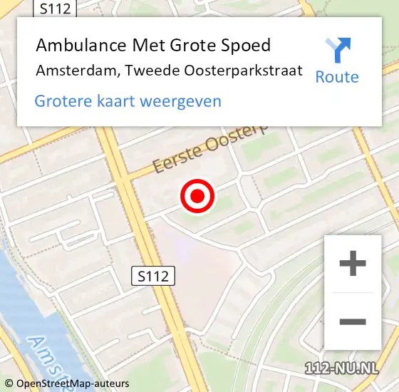 Locatie op kaart van de 112 melding: Ambulance Met Grote Spoed Naar Amsterdam, Tweede Oosterparkstraat op 23 december 2019 20:57
