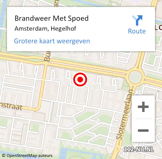 Locatie op kaart van de 112 melding: Brandweer Met Spoed Naar Amsterdam, Hegelhof op 23 december 2019 22:33