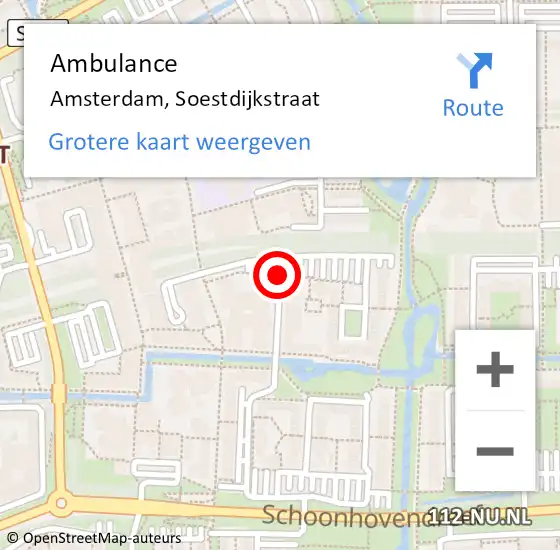 Locatie op kaart van de 112 melding: Ambulance Amsterdam, Soestdijkstraat op 24 december 2019 14:21