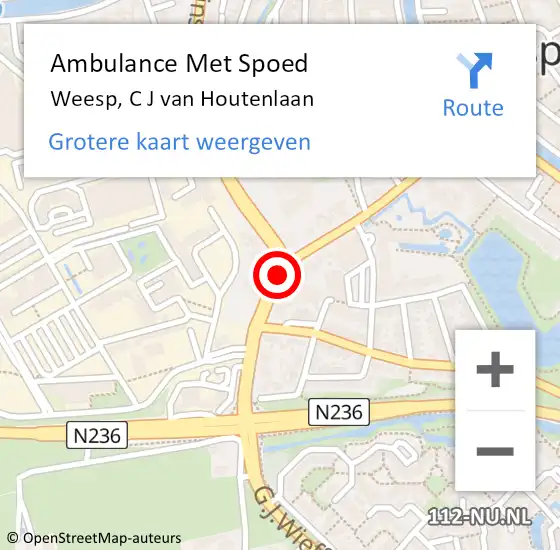 Locatie op kaart van de 112 melding: Ambulance Met Spoed Naar Weesp, C J van Houtenlaan op 24 december 2019 16:16