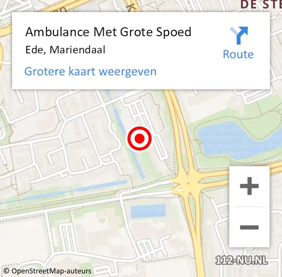 Locatie op kaart van de 112 melding: Ambulance Met Grote Spoed Naar Ede, Mariendaal op 23 april 2014 21:23