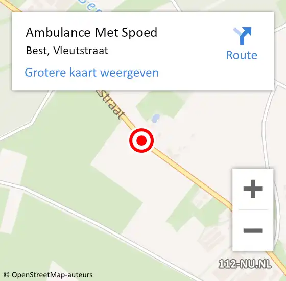 Locatie op kaart van de 112 melding: Ambulance Met Spoed Naar Best, Vleutstraat op 24 december 2019 23:38