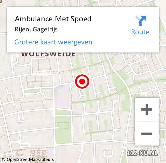 Locatie op kaart van de 112 melding: Ambulance Met Spoed Naar Rijen, Gagelrijs op 26 december 2019 06:46