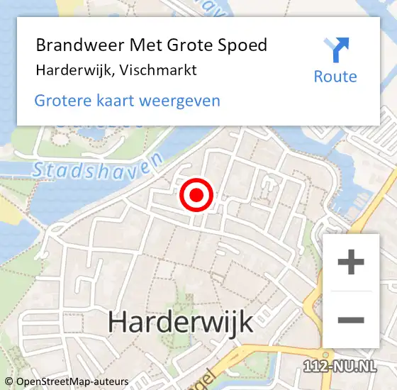 Locatie op kaart van de 112 melding: Brandweer Met Grote Spoed Naar Harderwijk, Vischmarkt op 26 december 2019 18:34