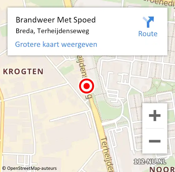 Locatie op kaart van de 112 melding: Brandweer Met Spoed Naar Breda, Terheijdenseweg op 26 december 2019 20:44