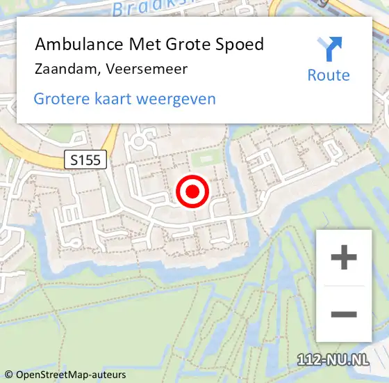 Locatie op kaart van de 112 melding: Ambulance Met Grote Spoed Naar Zaandam, Veersemeer op 26 december 2019 22:00