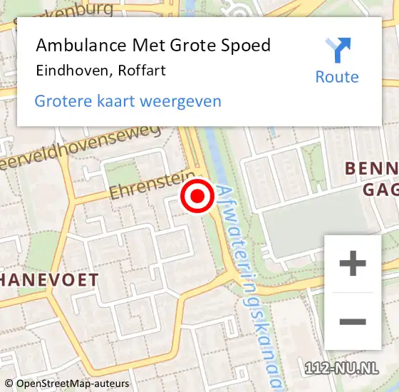 Locatie op kaart van de 112 melding: Ambulance Met Grote Spoed Naar Eindhoven, Roffart op 27 december 2019 08:53