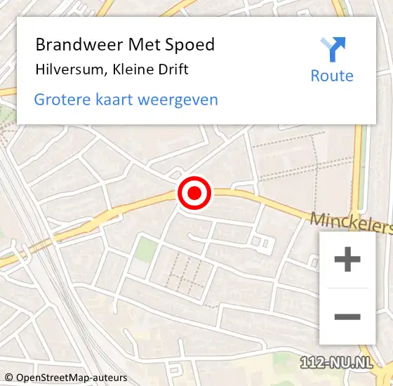 Locatie op kaart van de 112 melding: Brandweer Met Spoed Naar Hilversum, Kleine Drift op 27 december 2019 16:30
