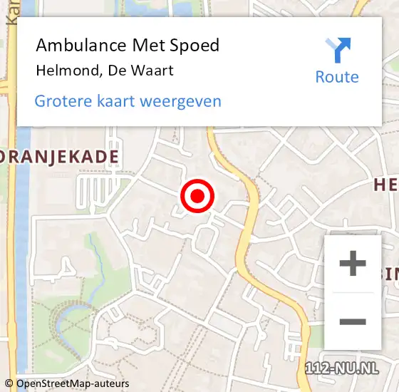 Locatie op kaart van de 112 melding: Ambulance Met Spoed Naar Helmond, De Waart op 27 december 2019 21:08