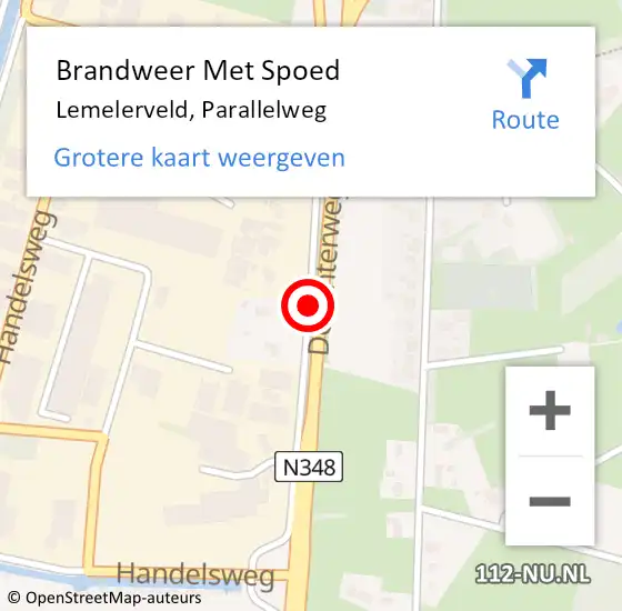 Locatie op kaart van de 112 melding: Brandweer Met Spoed Naar Lemelerveld, Parallelweg op 27 december 2019 23:36